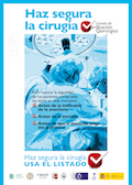 Cartel 5: listado de verificación quirúrgica. Haz segura la cirugía. Archivo PDF. Se abrirá en una ventana nueva