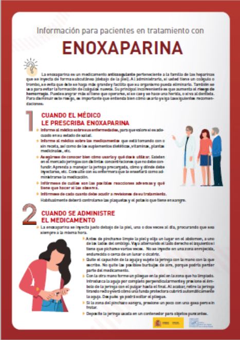 Información para pacientes en tratamiento con ENAXOPARINA. Archivo PDF. Se abrirá en una ventana nueva