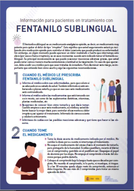 Información para pacientes en tratamiento con FENTANILO SUBLINGUAL. Archivo PDF. Se abrirá en una ventana nueva