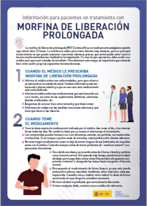 Información para pacientes en tratamiento con MORFINA DE LIBERACIÓN PROLONGADA. Archivo PDF. Se abrirá en una ventana nueva