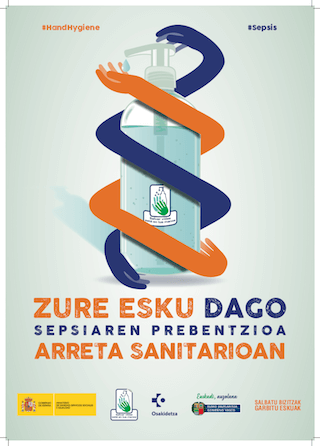 cartel está en tus manos prevenir la sepsis euskera