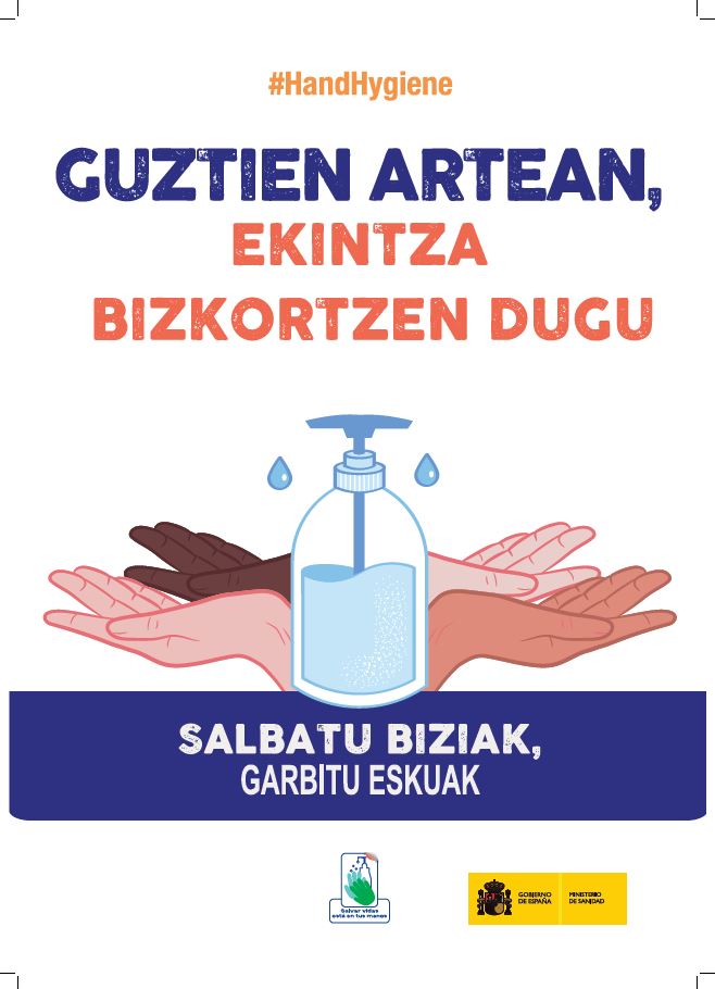 Cartel higiene de manos Euskera